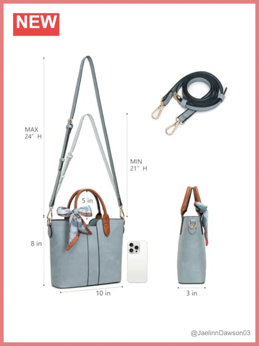 Vegan Leather Satchel Handbag Crossbody Shoulder Purse Detachable Strap Women